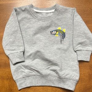 Cooraby Gray Kids Sweatshirt with Fish Patchwork